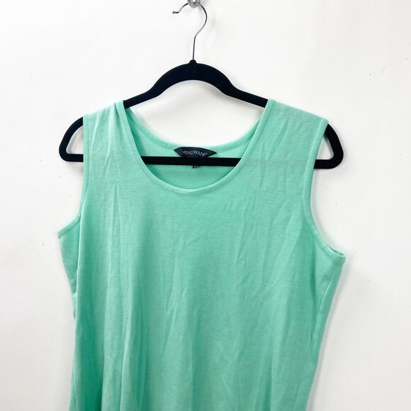 Ming Wang Medium Petite Womens Light Green Knit Career Shell Top - Picture 2 of 6